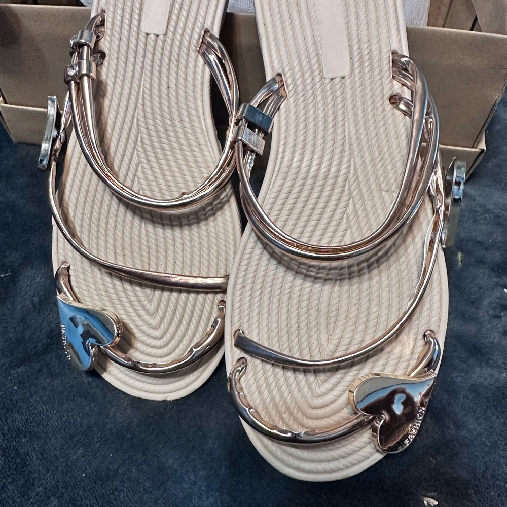 Elegant Women's Sandals with Gold Accents
